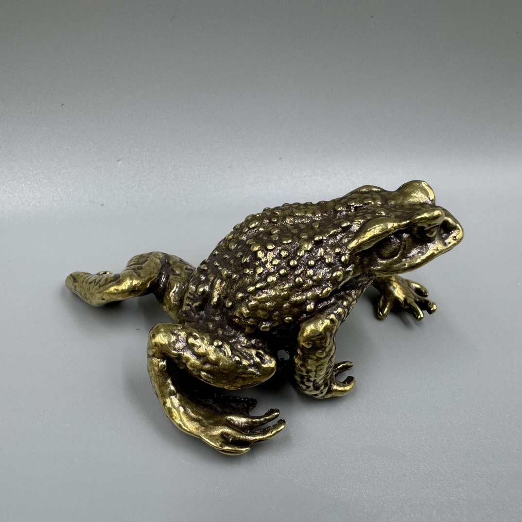 Solid Brass Frog Figurine Small Statue Home Ornament Figurines Collectibles
