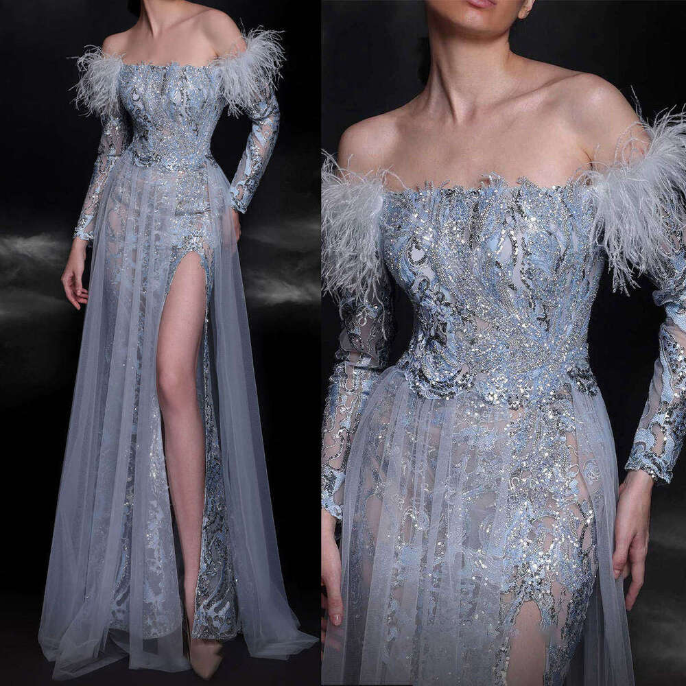 Unique Evening Dresses Straight Strapless Appliques Sequins Hand -Made Prom Gown Party Dress Vestido De Noite Custom Made 0228Lz