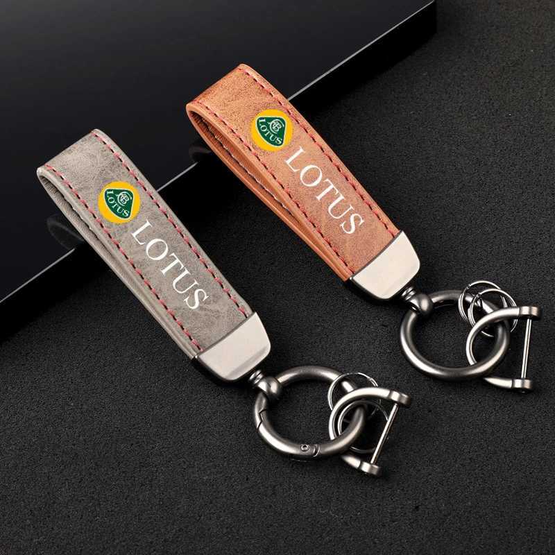 High quality leather ultra transparent printed metal keychain for LOTUS accessories W240911