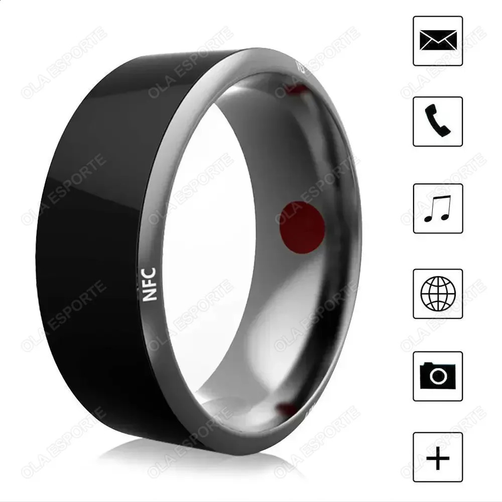 Fashionable NFC Control Smart Ring Electronic Bluetooth Ring Solar Ring IC Rewritable Analog Access Card Tag Key Ip68 Waterproof 240911