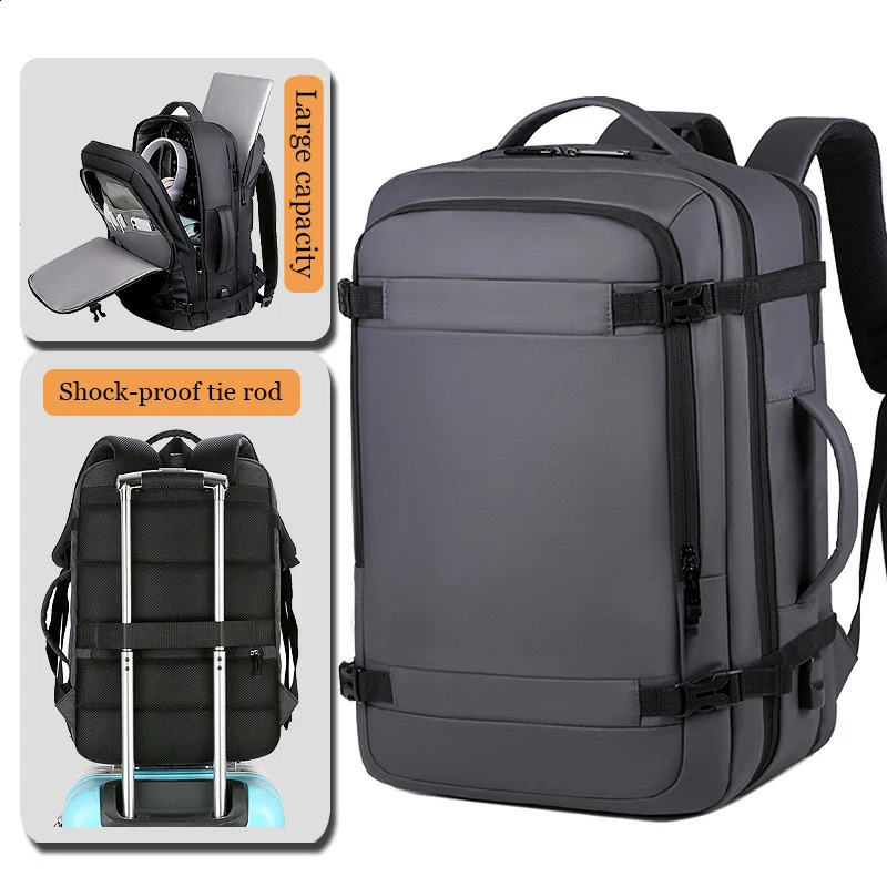 45L large capacity multifunctional expandable handheld backpack for men waterproof business travel computer backpack 240907
