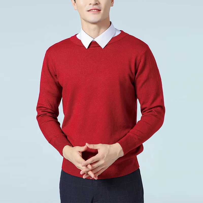 Men Sweaters 18Colors Long Sleeve Oneck Pullovers Soft Warm Winter Woolen Knitted Jumpers Male ClothesX240911