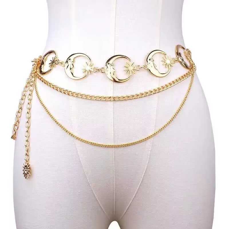 Womens metal belt European belt and atmospheric adjustable dress waist accessories X250410