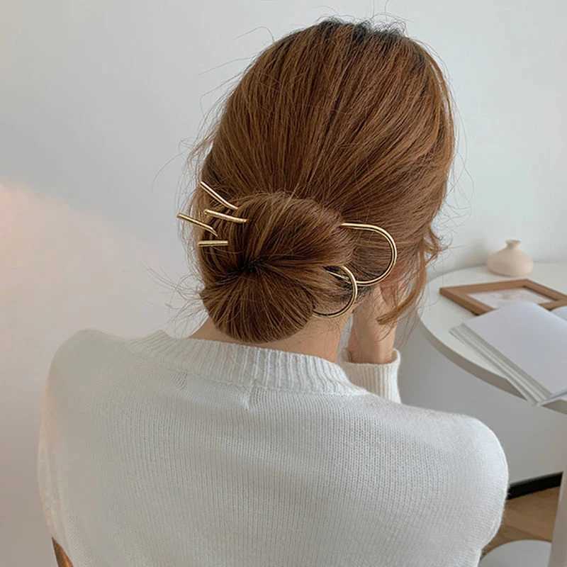 U Shaped Hairpins Hair Clips for Women Korean Style Elegant Metal Forks Vintage Pearl Styling Hairpins Hair Styling Tools GiftsX240913