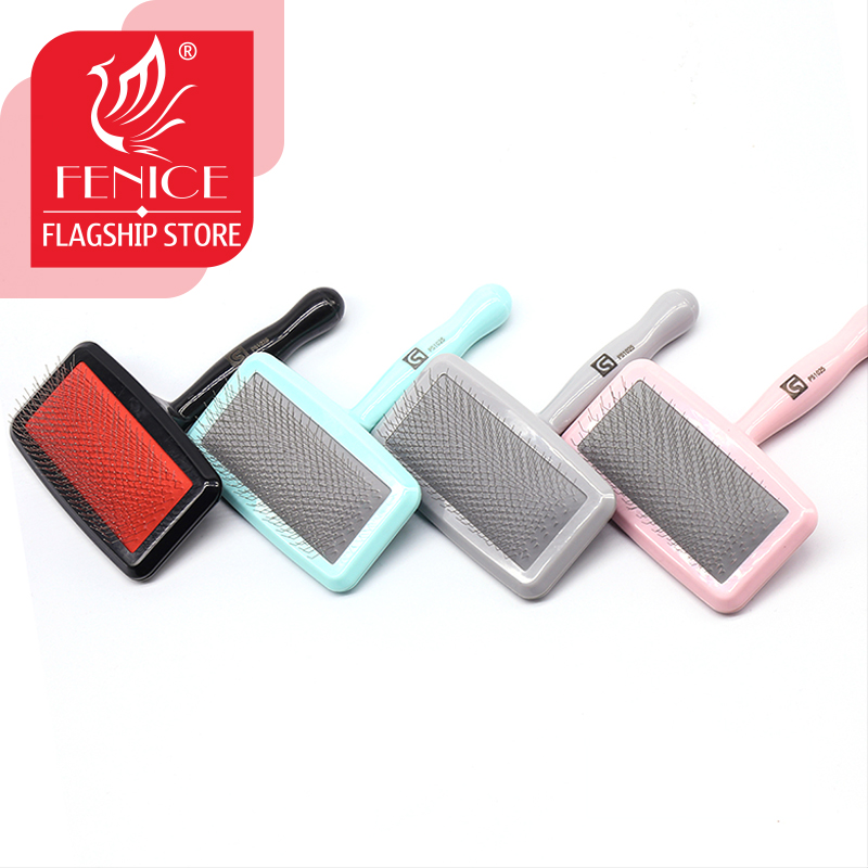 Fenice Pet Hair Massage Comb Open-Knot Brush Groming Cleaning Tool Stainless Steel Comb Needle For Dog Cat