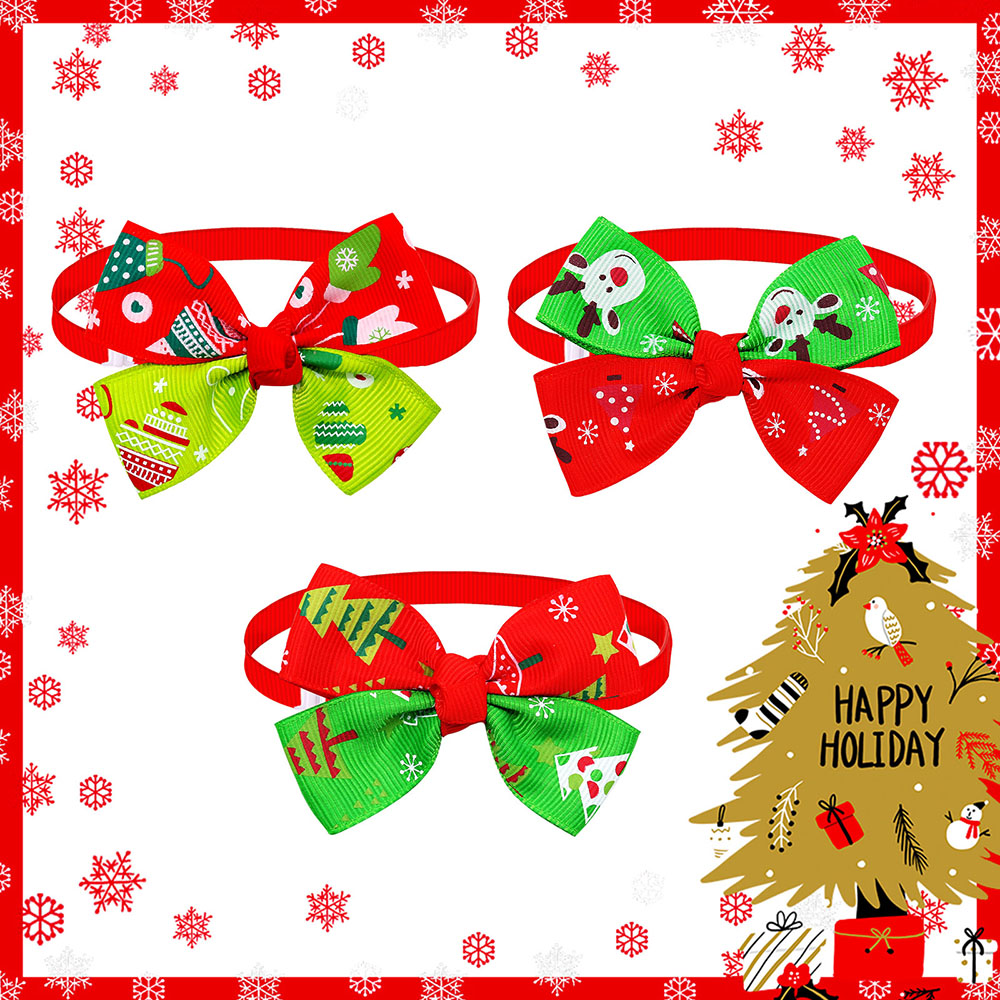 50/100PS Dog Christmas Bow Tie Dogs Pets Christmas Accessories Samll Dog Cat Puppy Bowties Dog accessories for small dogs luxury