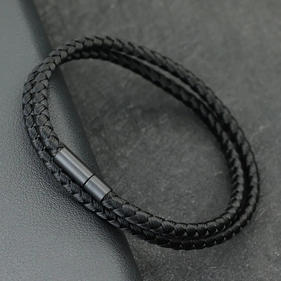 2024 Simple Style Keel Rope Bracelet For Men Bilayer Wrap Braslet Bangle Homme Nautical Braclet Gifts Him Pulseria Joias 240906