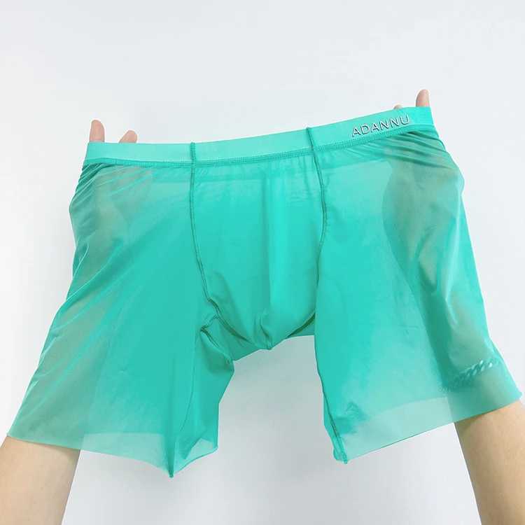 CMENIN Summer Ice Silk Men Underwear Sexy Transparent Gays Man Boxer Underpants Ultra-thin Mens Panties Sissy Sports Man Boxers Y240910