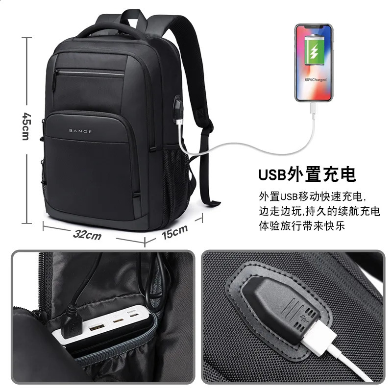Bange Mens er Laptop Bag Mens Motorcycle Tactical Business Sports Backpack 241008