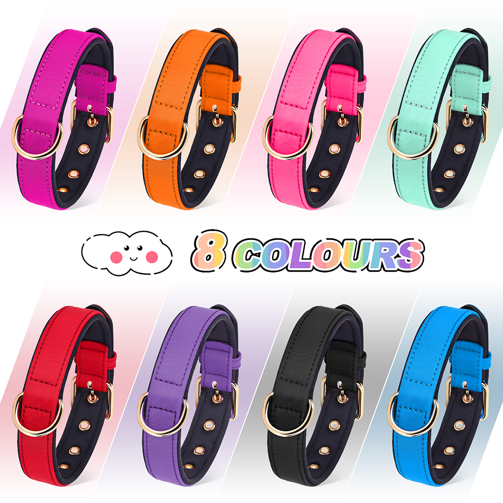 Waterproof Dog Collar Soft Padded Dogs Collars Durable Nylon Pet Pitubull Bulldog Necklace Collars for Small Medium Large Dogs