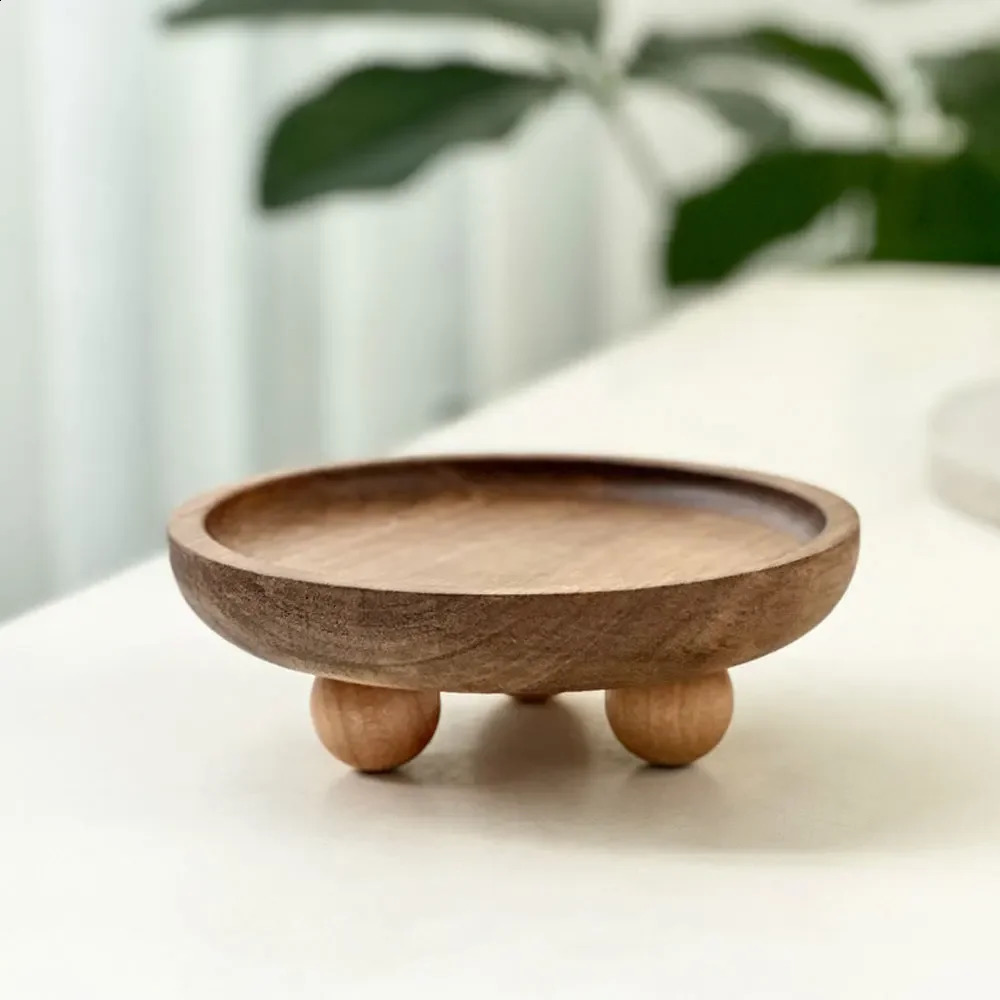 Wooden Round Oval Tray: Creative Aromatherapy Key Storage, Decorative Dessert & Photograpp