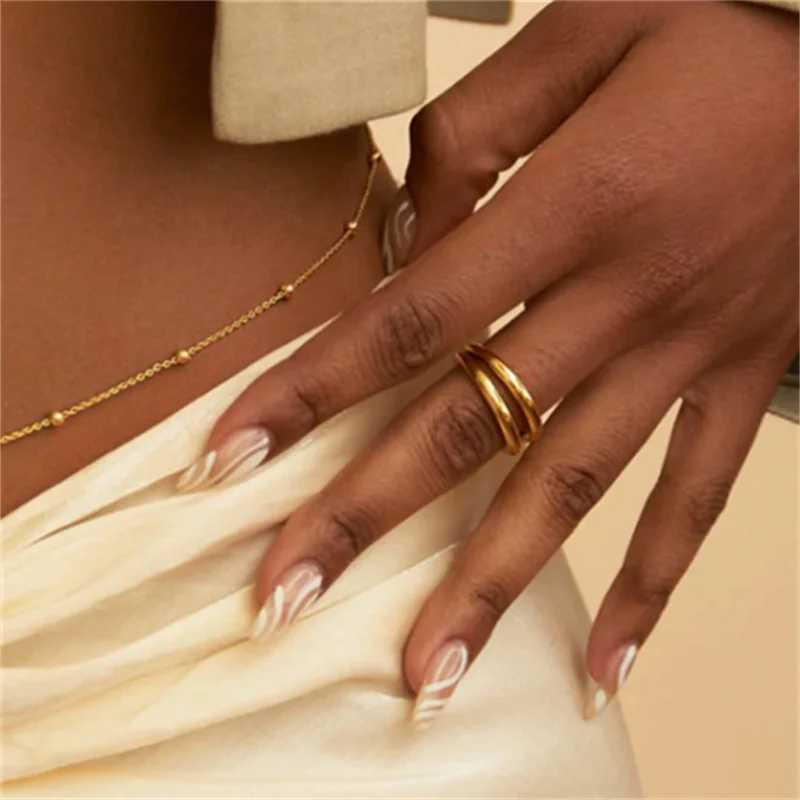 Girls Simple Beaded Belly Chains For Women Antique Gold Color Metal Beach Bikini Single Link Chains Waist Body Jewelry AccessoryX2409