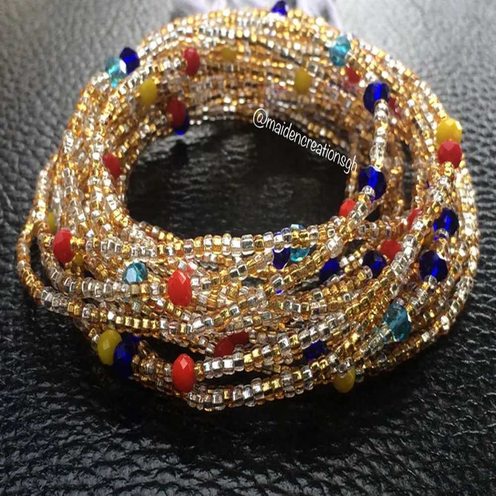 Colorful Beaded Elasticity Waist Belly Chain for Women Girl 2023 Fashion Summer Beach Waistband Bikini Beads JewelryXJ250224
