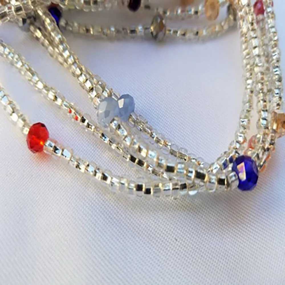 Colorful Beaded Elasticity Waist Belly Chain for Women Girl 2023 Fashion Summer Beach Waistband Bikini Beads JewelryXJ250224