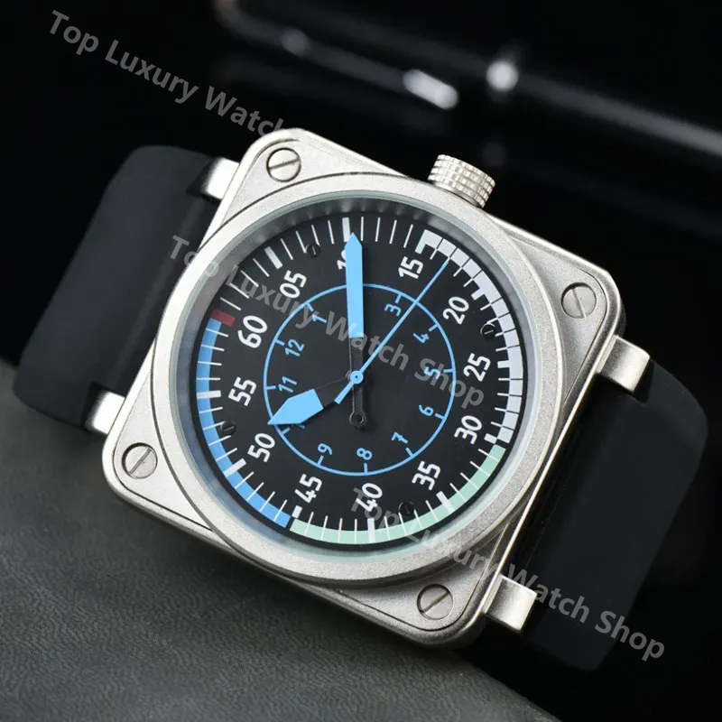 2024 Luxury Watches for Mens 45MM Automatic Mechanical Watch Fashion Designer Rubber Strap Daily Waterproof Classic Square Dial Popular Male Clocks