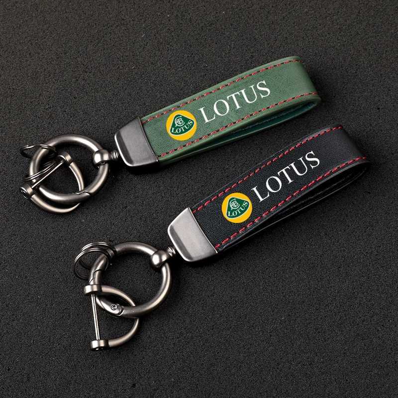 High quality leather ultra transparent printed metal keychain for LOTUS accessories W240911