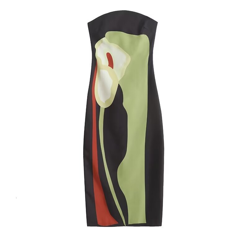 Printed Strapless Backless Maxi Dress | Sleeveless Summer Party Dress for Women