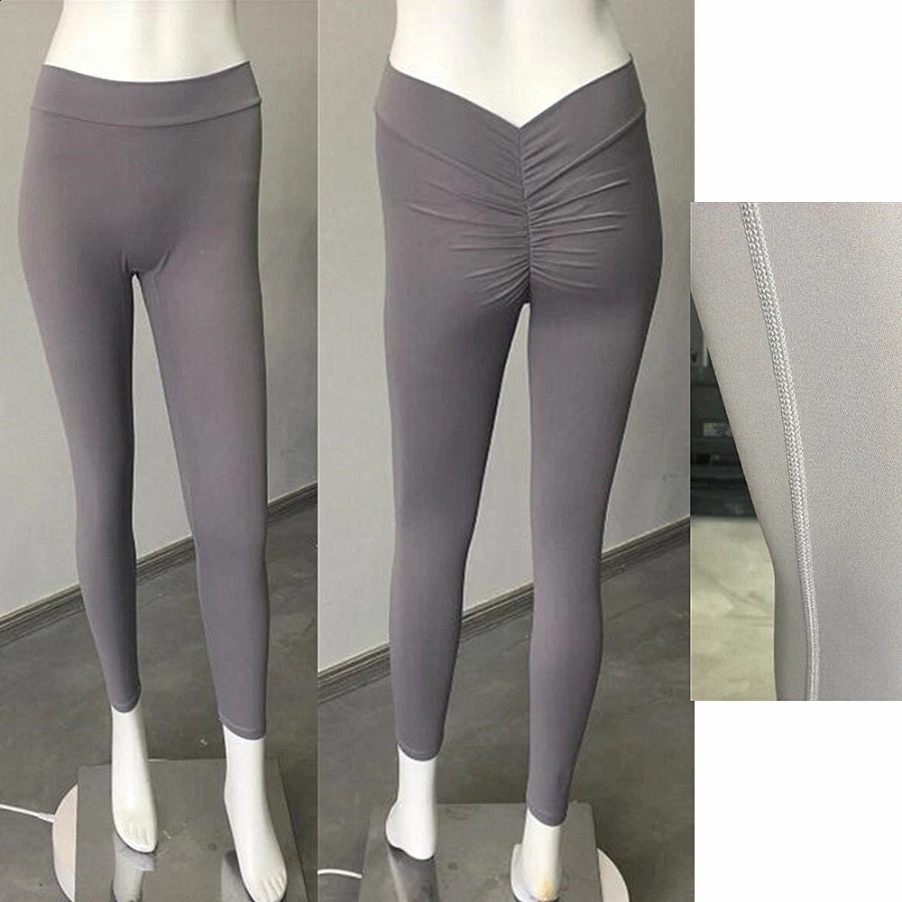 2024 24Colors Nylon Back V Butt Yoga Pants Women High Waist Fitness Workout Gym Running Scrunch Leggings Shorts Active Wear 240911