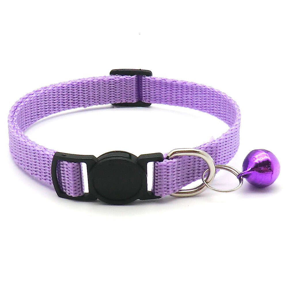 Wholesale 100Pcs Pet Cat Dog Collar With Bell Delicate Safety Casual Rabbit Solid Color Neck Strap Fashion Walking Outside