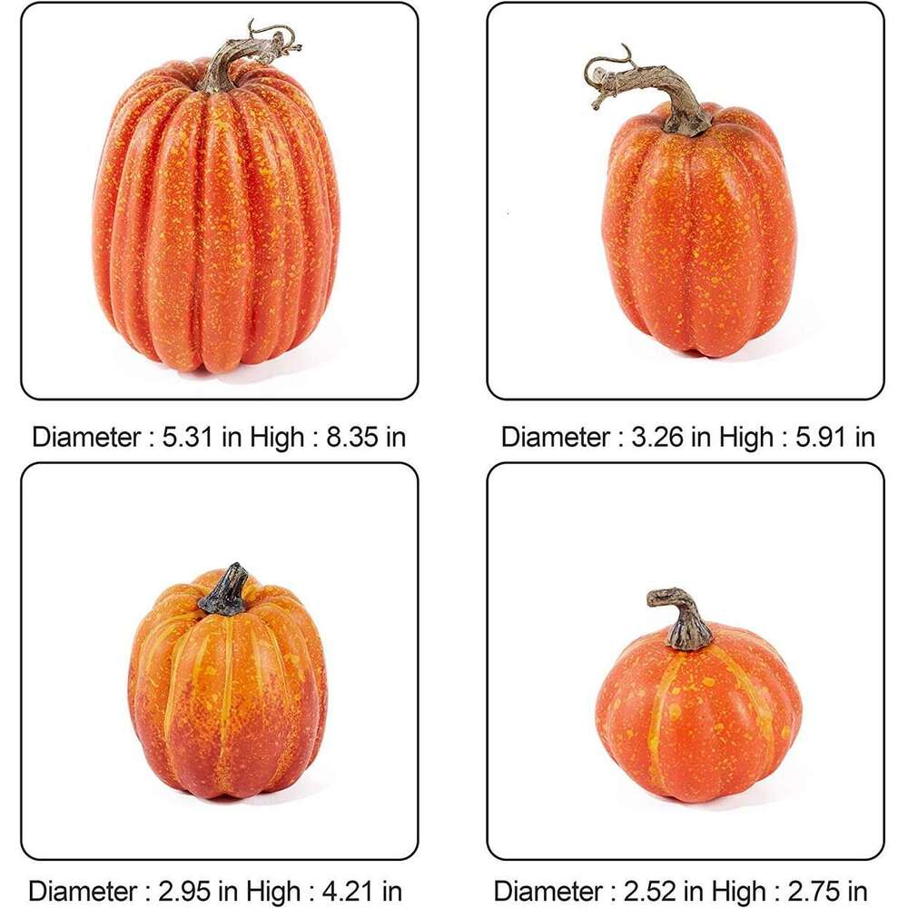 7Pcs Artificial Pumpkin Halloween Decoration Thanksgiving Harvest Festival Fall DIY Craft Halloween Home Party Decoration Props 42C