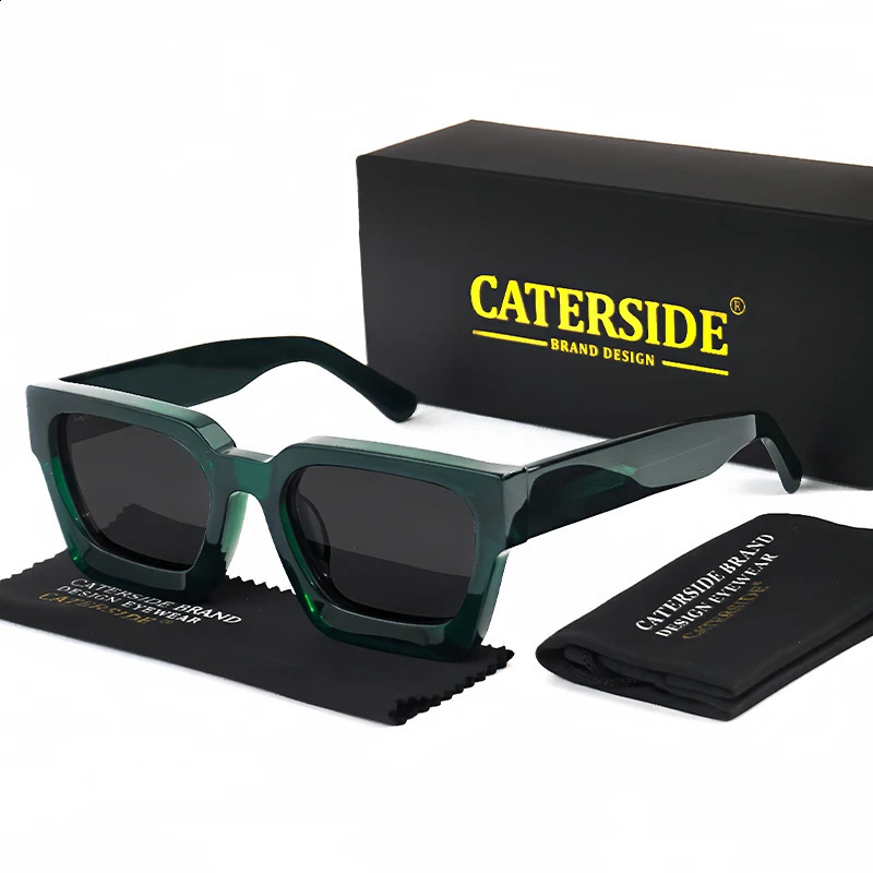 CATERSIDE Retro Polarized Square Sunglasses Men High Quality Acetate Frame Women Sun Glasses Driving Sports Oculos De Sol UV400 240909