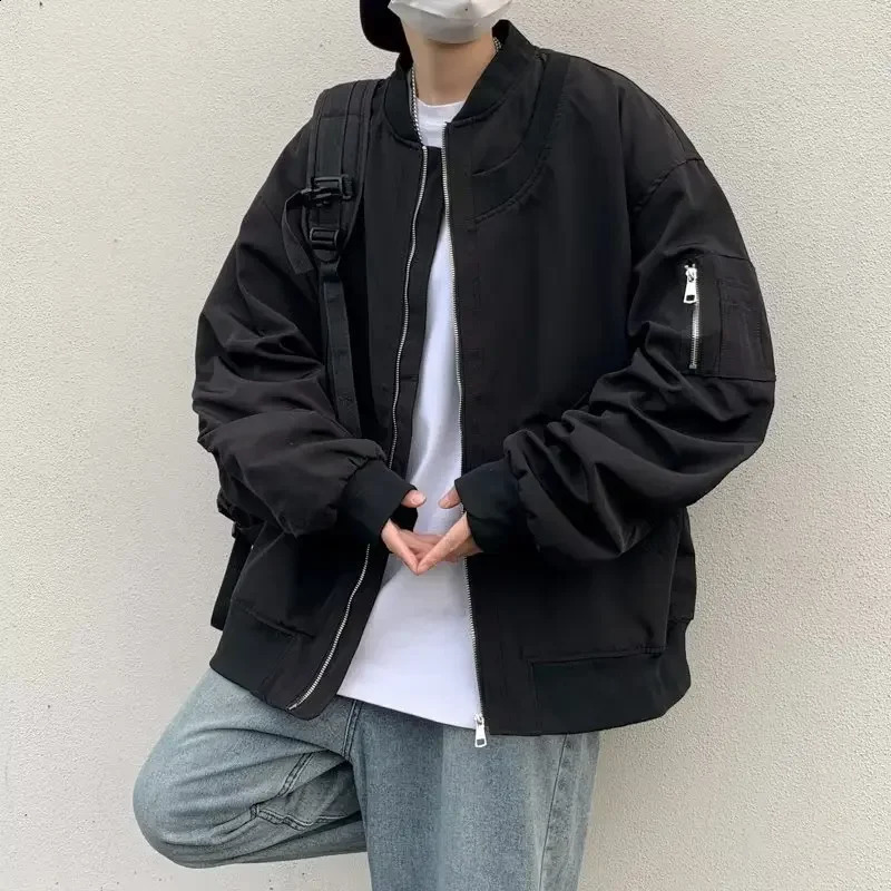 American style loose fit suitable for mens bomber jacket fashion casual version baseball uniform jacket fashion streetwear 240909
