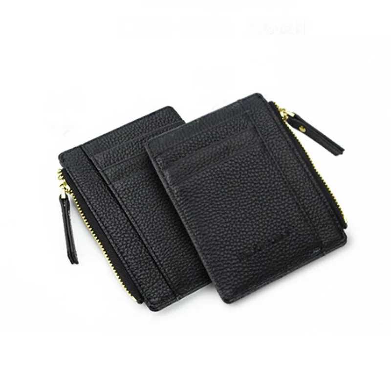 Wallet Mini PU Leather Card Holders Card Slots Purse Small Men Wallet Women Zipper Coin Pocket Ultra Thin Wallet Cardholder Z250527