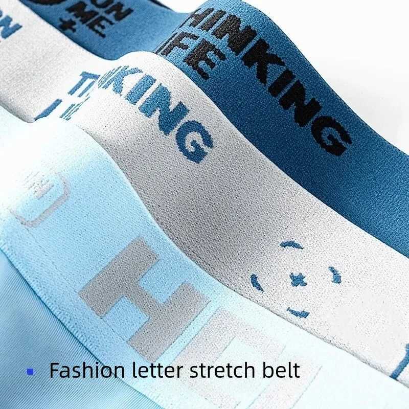 4pcs Men Panties Seamless Sexy Mens Boxer Shorts Underwear Ice Silk Man Underpants Breathable Graphene Male BoxershortsX2409