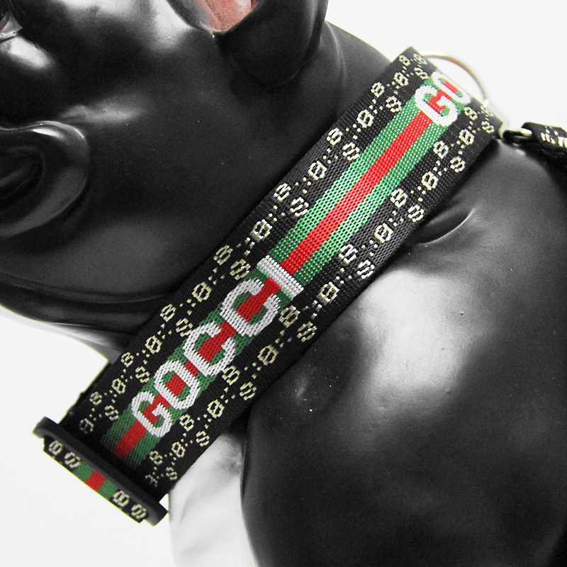 Pet dog collar and lead luxury fashion pet harness brand custom dog harness collar leash set