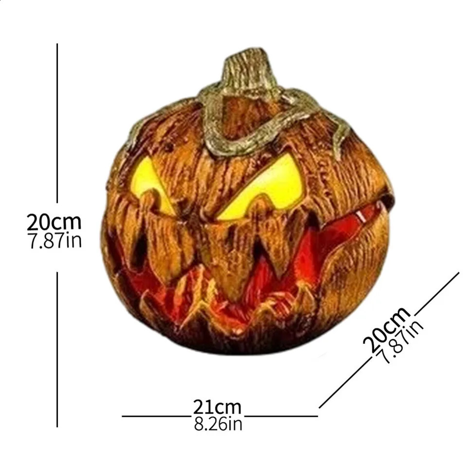 Halloween Animation Horror Pumpkin Headlamp Halloween Horror Decoration Garden Decoration Statue Craftsmanship Adjustable Pumpkin 240907