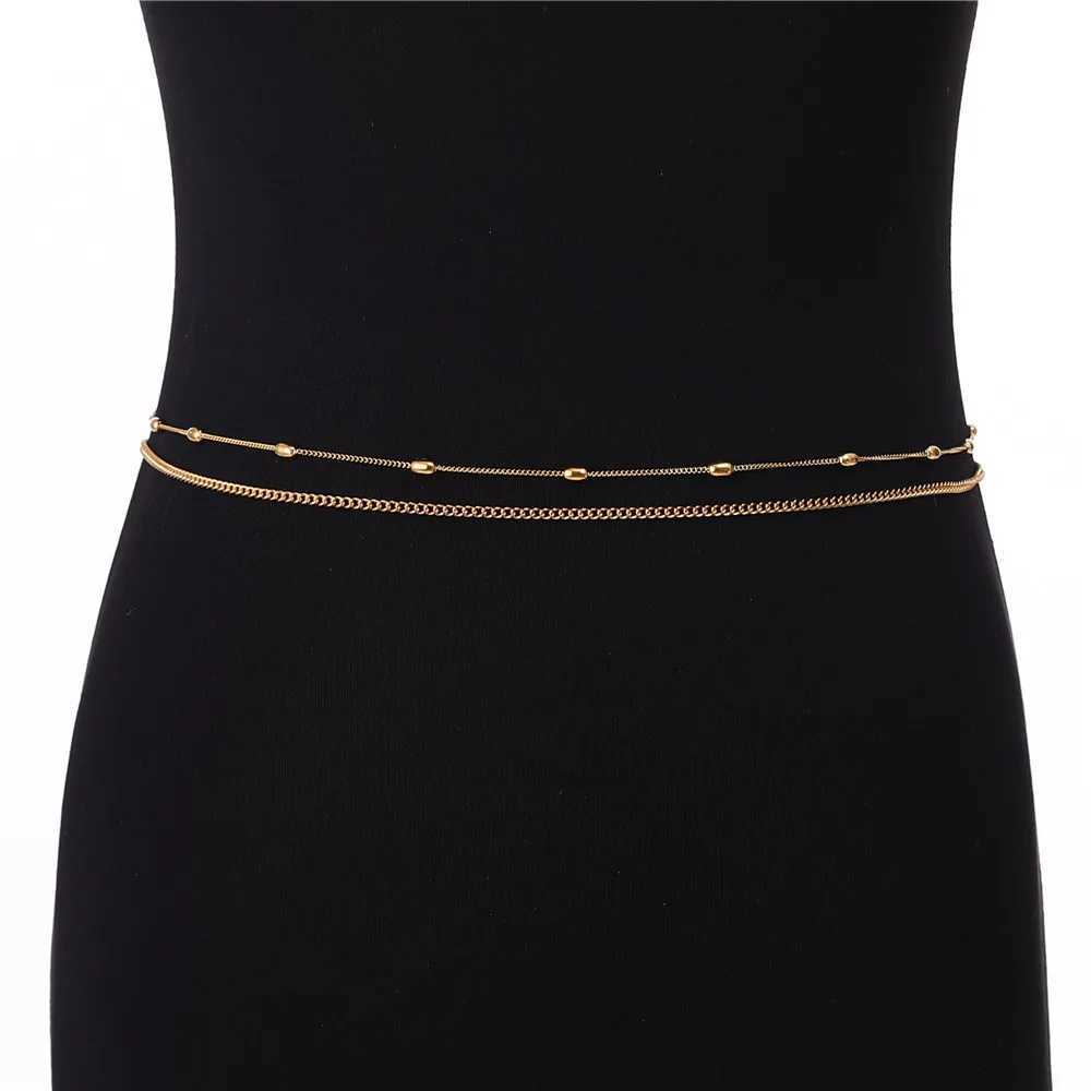 MinaMaMa New Fashion Multilayer Stainss Steel Bikini Beach Body Chain Waist Jewelry For Women Girls Fashion Belly Body JewelryXJ250224