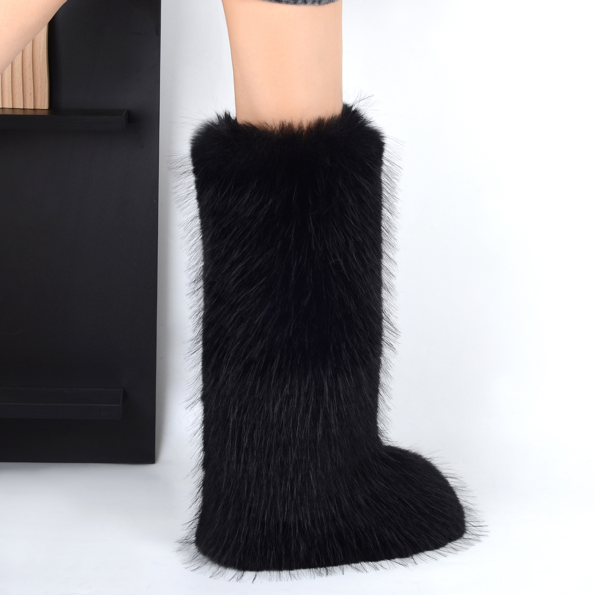 Fashion Women Winter Boots Booties Black Brown Pink Girl Women Snow Boot Ankle High Fur Warn Walking Sneakers