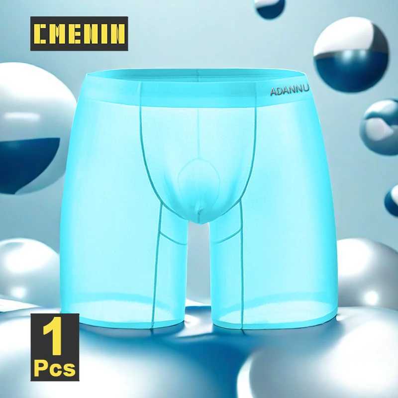 CMENIN Summer Ice Silk Men Underwear Sexy Transparent Gays Man Boxer Underpants Ultra-thin Mens Panties Sissy Sports Man Boxers Y240910
