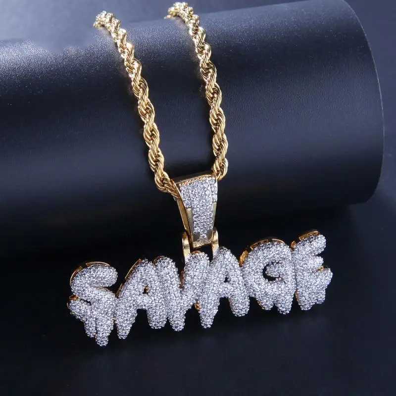Crystal Alphabet Pendant with 24 Inch Chain for Men Women Sparkling Hip Hop Rock R Jewelry GiftsXJ241227