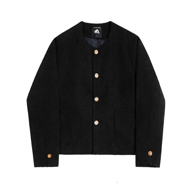 MYQ short style small fragrant men's spring loose round neck top Korean version trendy high-end jacket