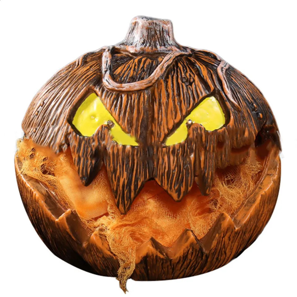 Halloween Animation Horror Pumpkin Headlamp Halloween Horror Decoration Garden Decoration Statue Craftsmanship Adjustable Pumpkin 240907