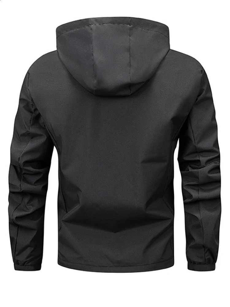 autumn mens hoodie solid color casual mens thin jacket jacket fashionable outdoor mens jacket 240906