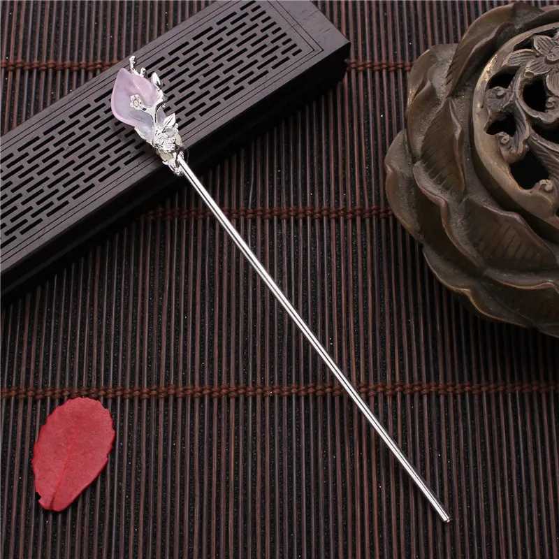Vintage Chinese Style Hanfu Hair Stick Women Metal Glaze Hair Fork Hair Chopsticks Hairpin Woman Jewelry Clip AccessoriesX2409
