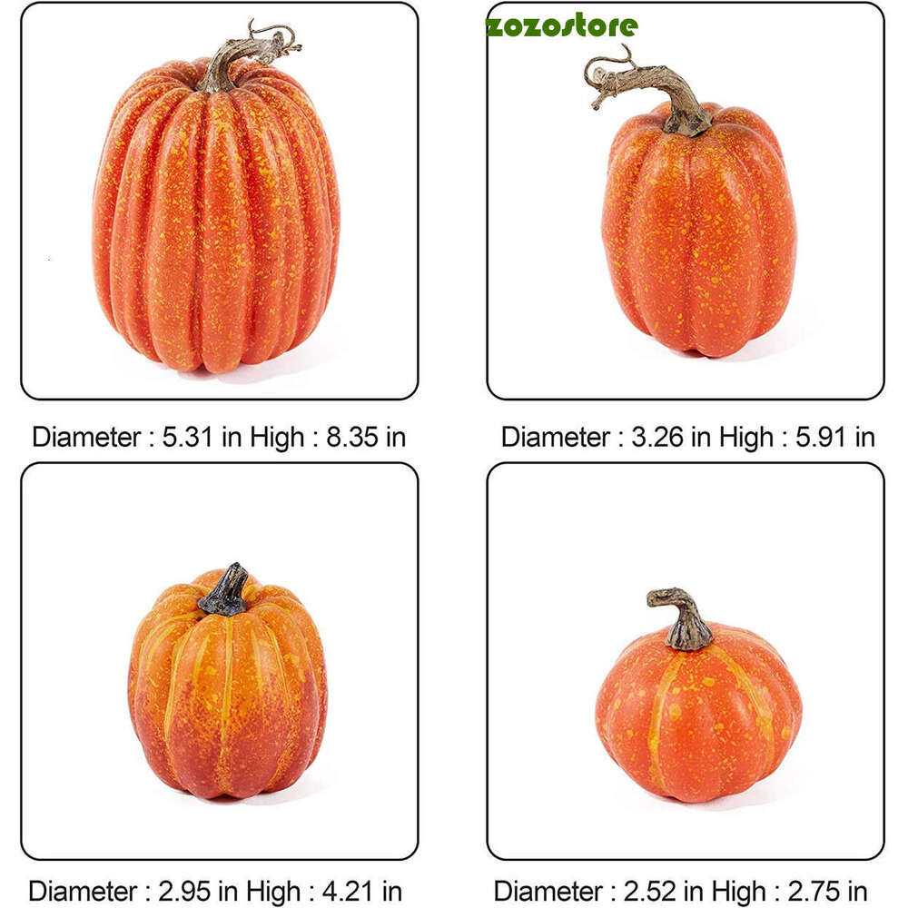 7Pcs Artificial Pumpkin Halloween Decoration Thanksgiving Harvest Festival Fall DIY Craft Halloween Home Party Decoration Props Cc8