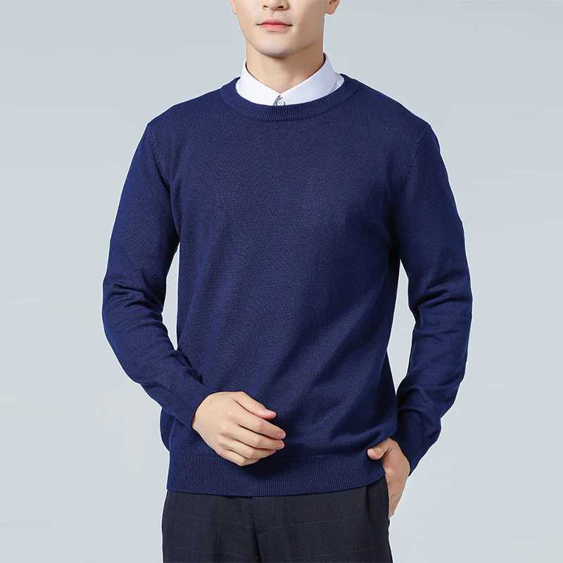 Men Sweaters 18Colors Long Sleeve Oneck Pullovers Soft Warm Winter Woolen Knitted Jumpers Male ClothesX240911