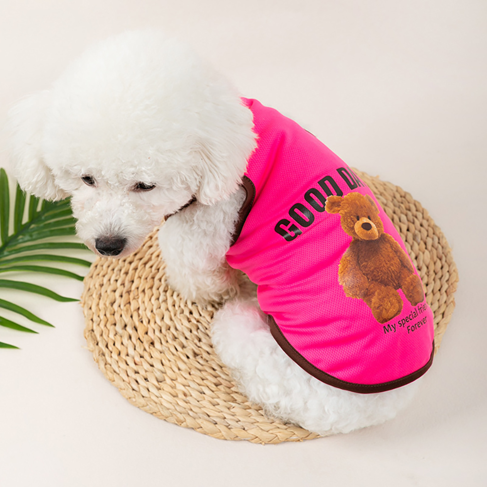 Summer Pet Sleeveless T-shirts Dog Vests Bear Pattern Clothes For Dogs Or Cats Puppy Pet Shirt Cute Summer Pet Products