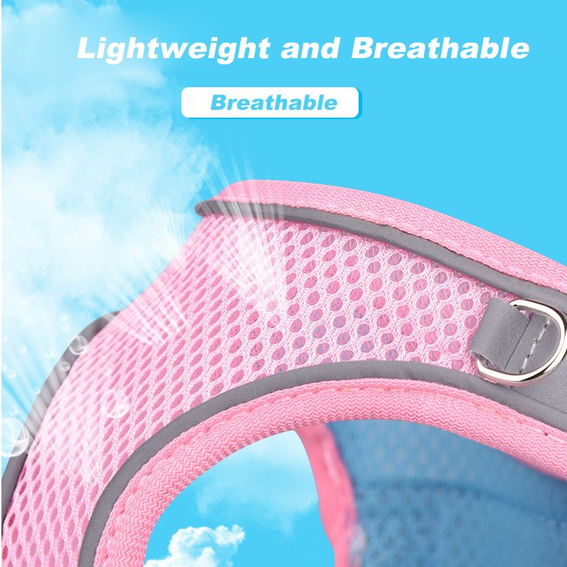 Reflective Dog Harness Leash Breathable Pet Harness for Small Medium Dogs Cat Puppy Chest Vest Walking Leash Set Dog Accessories