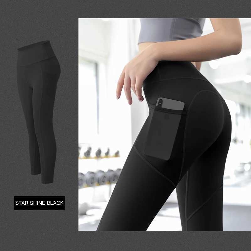 Yoga Pants Womens Seamless Yoga Pants Gym Fitness Leggings Female Sport High Waist Mesh Pocket Running Sports Leggings Workout Sportswear M240910