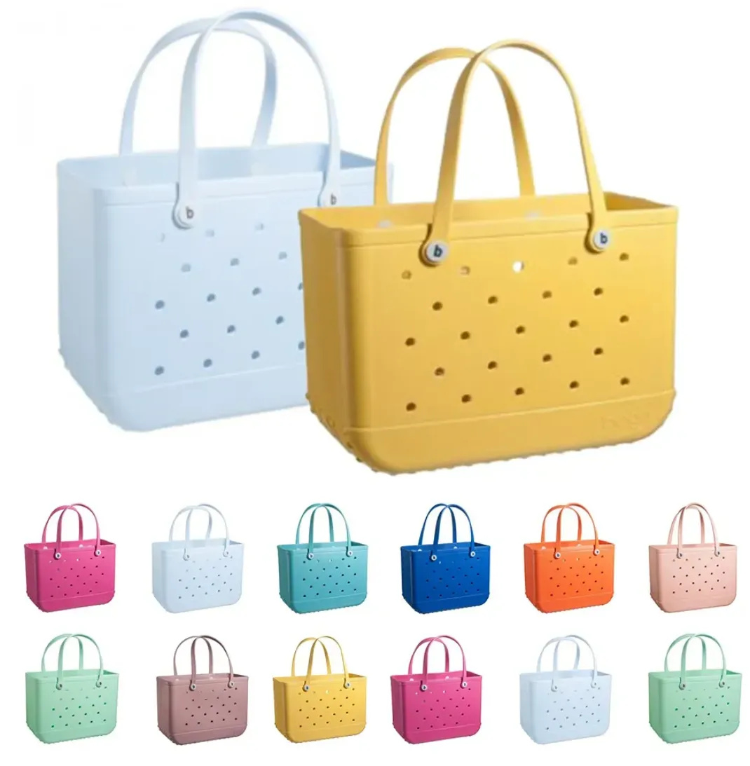 Womens designer Bogg Bags luxury PVC plastic Waterproof Basket Shopping bags large tote weekend travel Beach bags handbag messenger clutch Makeup