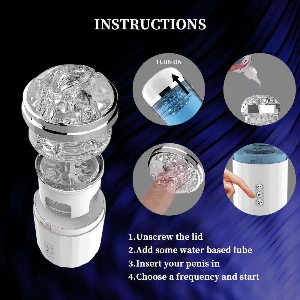 Male Masturbator Rotating Telescopic Electric Airplane Cup Penis Trainer Convex Point Stimulating Adult Sex Products Wholesale