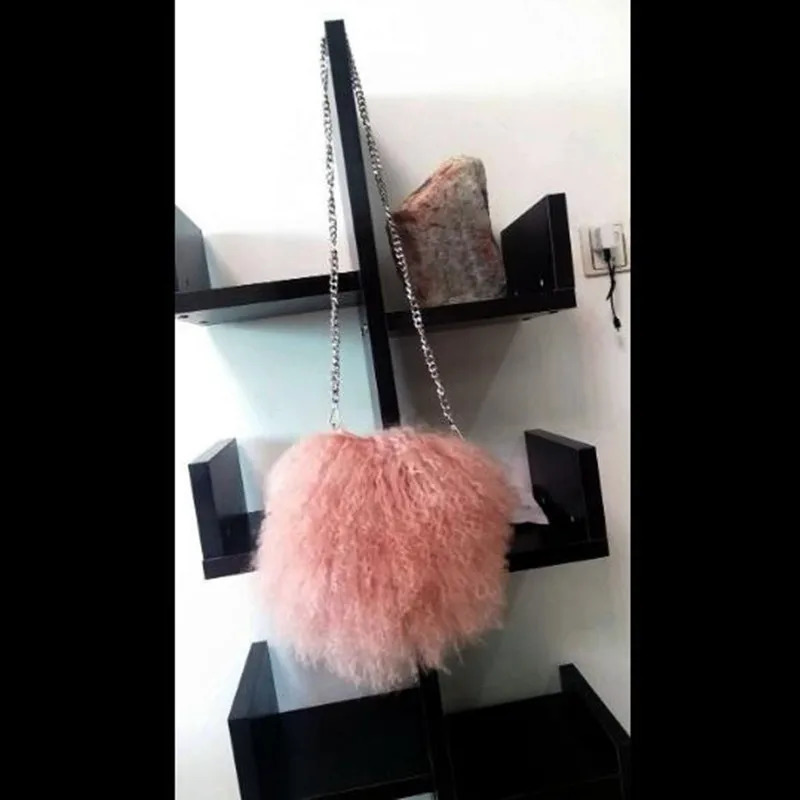 Soft Real Fur wool Chain Shoulder for Women er Purses and Handbags Womens Party Clutch Crossbody Bag High Quality 240909 8ffb 4