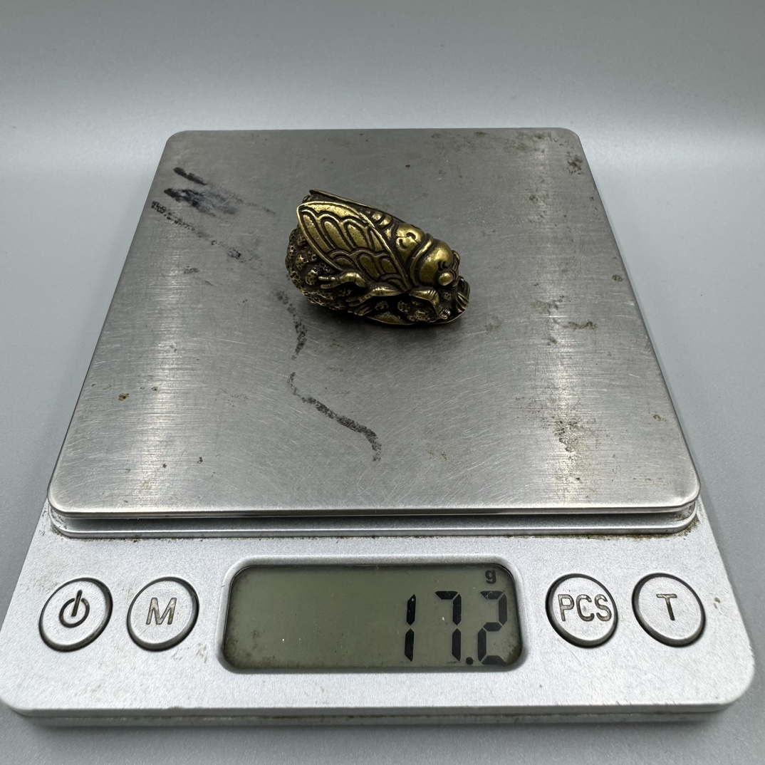 Solid Brass Cicada Pendant Figurine Small Statue Home Ornament Collectibles