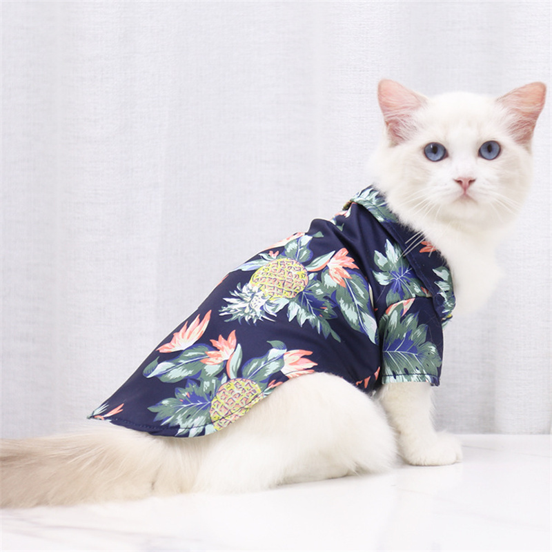 Hawaiian Beach Style Dog T-Shirts Thin Breathable Summer Dog Clothes for Small Dogs Puppy Pet Cat Vest Chihuahua Yorkies Poodle