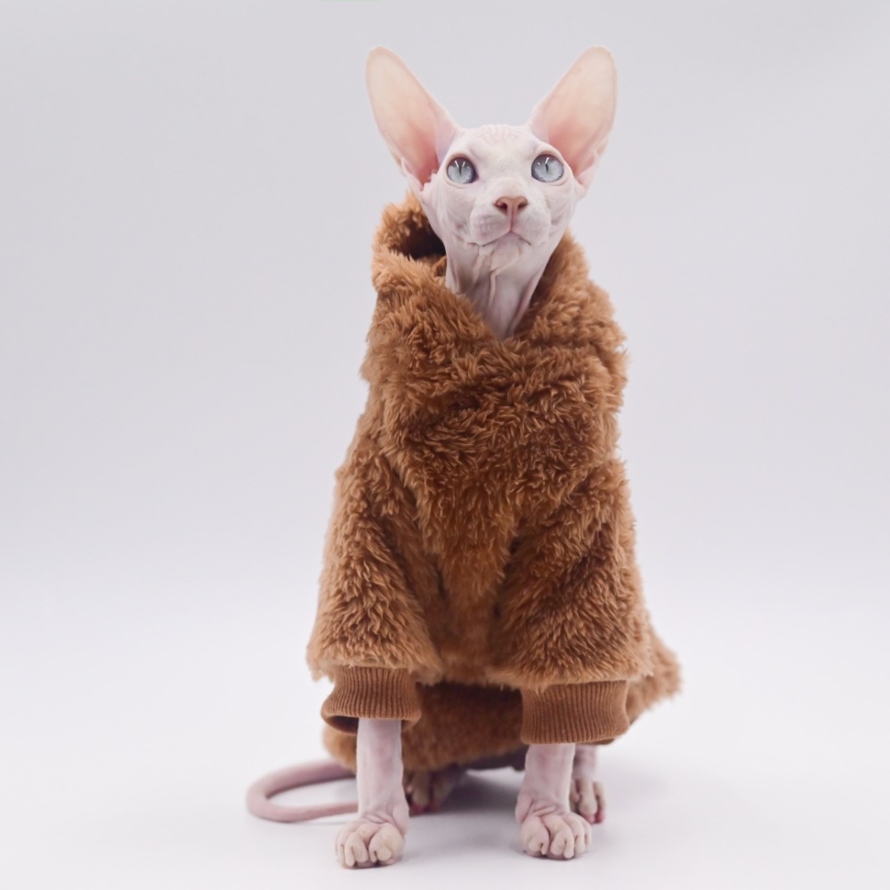 DUOMASUMI Winter Sweater for Sphynx Cat Clothes Fashion Soft Cat Clothing Comfort thickened Hairless Cat Outfits