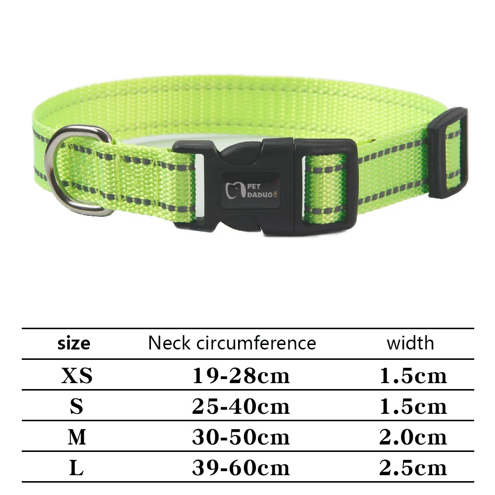 Reflective Dog Leash and Collar Set Medium Large Nylon Dog Leash with Matching Dog Collar Adjustable Pet Accessories Supplies